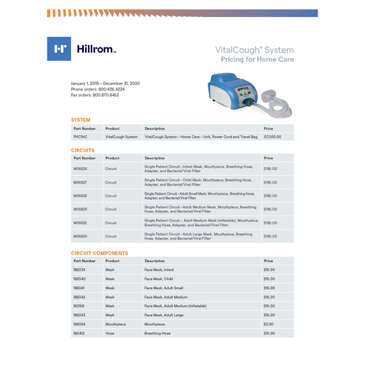 Vitalcough HC Price Sheet