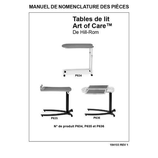 Service Manual, Art of Care Obt, French Canadian