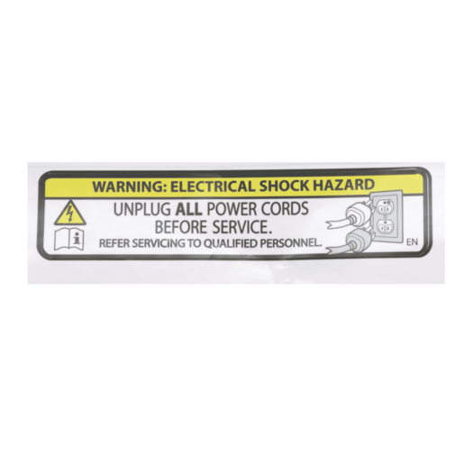 Label, Elec Shock Hazard, English