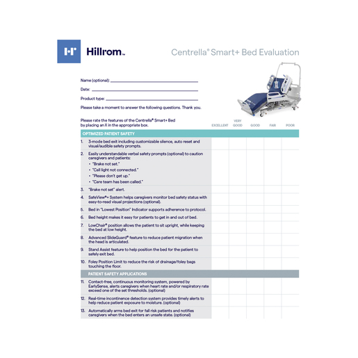 Centrella Bed Evaluation Form