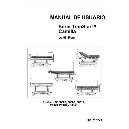 User Manual, Transtar Stretchers, Spanish